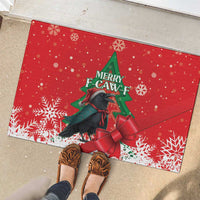 Funny Christmas Raven Rubber Doormat Merry F Caw F - Wonder Print Shop