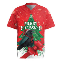 Funny Christmas Raven Rugby Jersey Merry F Caw F - Wonder Print Shop
