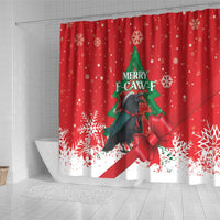 Funny Christmas Raven Shower Curtain Merry F Caw F - Wonder Print Shop