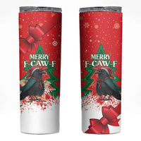 Funny Christmas Raven Skinny Tumbler Merry F Caw F - Wonder Print Shop