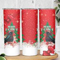 Funny Christmas Raven Skinny Tumbler Merry F Caw F - Wonder Print Shop