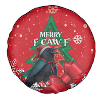 Funny Christmas Raven Spare Tire Cover Merry F Caw F - Wonder Print Shop