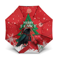 Funny Christmas Raven Umbrella Merry F Caw F - Wonder Print Shop