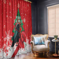 Funny Christmas Raven Window Curtain Merry F Caw F - Wonder Print Shop