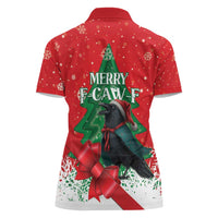 Funny Christmas Raven Women Polo Shirt Merry F Caw F - Wonder Print Shop
