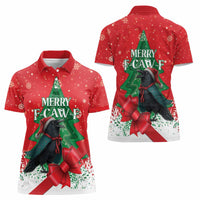Funny Christmas Raven Women Polo Shirt Merry F Caw F - Wonder Print Shop