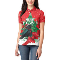 Funny Christmas Raven Women Polo Shirt Merry F Caw F - Wonder Print Shop