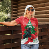 Funny Christmas Raven Women Polo Shirt Merry F Caw F - Wonder Print Shop
