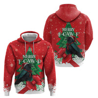 Funny Christmas Raven Zip Hoodie Merry F Caw F - Wonder Print Shop