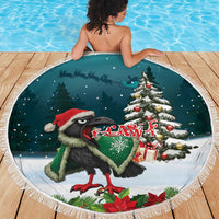 F Caw F Raven Santa Beach Blanket Funny Christmas - Wonder Print Shop
