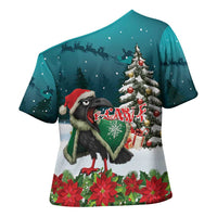 F Caw F Raven Santa Cross Shoulder Shirt Funny Christmas - Wonder Print Shop