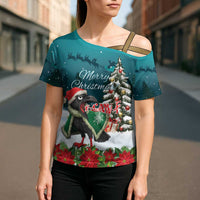 F Caw F Raven Santa Cross Shoulder Shirt Funny Christmas - Wonder Print Shop