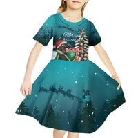 F Caw F Raven Santa Kid Short Sleeve Dress Funny Christmas - Wonder Print Shop