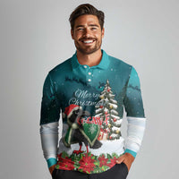 F Caw F Raven Santa Long Sleeve Polo Shirt Funny Christmas - Wonder Print Shop