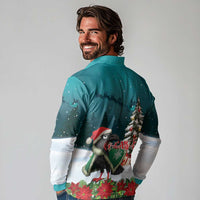 F Caw F Raven Santa Long Sleeve Polo Shirt Funny Christmas - Wonder Print Shop