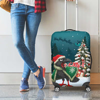 F Caw F Raven Santa Luggage Cover Funny Christmas - Wonder Print Shop