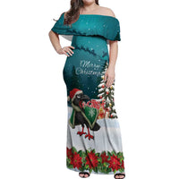 F Caw F Raven Santa Off Shoulder Maxi Dress Funny Christmas - Wonder Print Shop