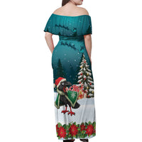 F Caw F Raven Santa Off Shoulder Maxi Dress Funny Christmas - Wonder Print Shop
