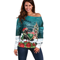 F Caw F Raven Santa Off Shoulder Sweater Funny Christmas - Wonder Print Shop