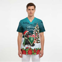 F Caw F Raven Santa Scrub Top Funny Christmas - Wonder Print Shop