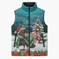 F Caw F Raven Santa Sleeveless Puffer Jacket Funny Christmas - Wonder Print Shop