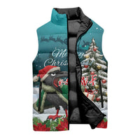 F Caw F Raven Santa Sleeveless Puffer Jacket Funny Christmas - Wonder Print Shop