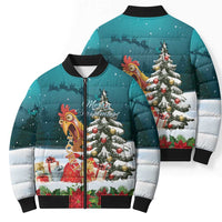 F Caw F Chicken Bomber Puffer Jacket Funny Christmas - Wonder Print Shop
