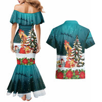 F Caw F Chicken Couples Matching Mermaid Dress and Hawaiian Shirt Funny Christmas - Wonder Print Shop