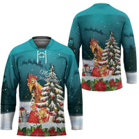F Caw F Chicken Hockey Jersey Funny Christmas - Wonder Print Shop