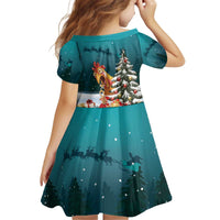 F Caw F Chicken Kid Short Sleeve Dress Funny Christmas - Wonder Print Shop