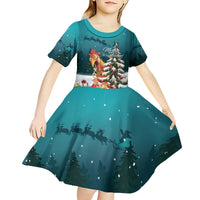 F Caw F Chicken Kid Short Sleeve Dress Funny Christmas - Wonder Print Shop
