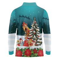 F Caw F Chicken Long Sleeve Polo Shirt Funny Christmas - Wonder Print Shop