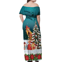 F Caw F Chicken Off Shoulder Maxi Dress Funny Christmas - Wonder Print Shop