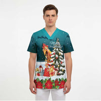 F Caw F Chicken Scrub Top Funny Christmas - Wonder Print Shop