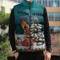 F Caw F Chicken Sleeveless Puffer Jacket Funny Christmas - Wonder Print Shop