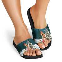 F Caw F Chicken Slide Sandals Funny Christmas - Wonder Print Shop