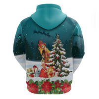 F Caw F Chicken Zip Hoodie Funny Christmas - Wonder Print Shop