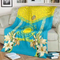 Personalised Kazakhstan Independence Day Blanket Lilium Peregrinum - Kazakh Pattern