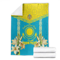 Personalised Kazakhstan Independence Day Blanket Lilium Peregrinum - Kazakh Pattern