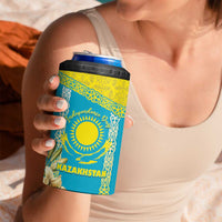 Personalised Kazakhstan Independence Day 4 in 1 Can Cooler Tumbler Lilium Peregrinum - Kazakh Pattern - Wonder Print Shop