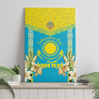 Personalised Kazakhstan Independence Day Canvas Wall Art Lilium Peregrinum - Kazakh Pattern - Wonder Print Shop
