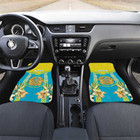 Personalised Kazakhstan Independence Day Car Mats Lilium Peregrinum - Kazakh Pattern - Wonder Print Shop