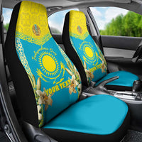 Personalised Kazakhstan Independence Day Car Seat Cover Lilium Peregrinum - Kazakh Pattern - Wonder Print Shop