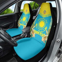 Personalised Kazakhstan Independence Day Car Seat Cover Lilium Peregrinum - Kazakh Pattern - Wonder Print Shop