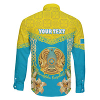 Personalised Kazakhstan Independence Day Family Matching Puletasi and Hawaiian Shirt Lilium Peregrinum - Kazakh Pattern - Wonder Print Shop
