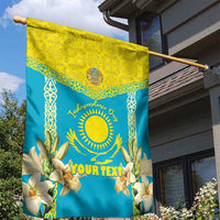 Personalised Kazakhstan Independence Day Garden Flag Lilium Peregrinum - Kazakh Pattern - Wonder Print Shop