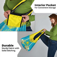 Personalised Kazakhstan Independence Day Grocery Bag Lilium Peregrinum - Kazakh Pattern