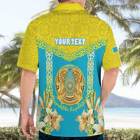 Personalised Kazakhstan Independence Day Hawaiian Shirt Lilium Peregrinum - Kazakh Pattern - Wonder Print Shop