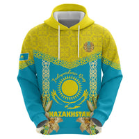Personalised Kazakhstan Independence Day Hoodie Lilium Peregrinum - Kazakh Pattern - Wonder Print Shop