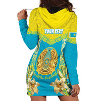 Personalised Kazakhstan Independence Day Hoodie Dress Lilium Peregrinum - Kazakh Pattern - Wonder Print Shop